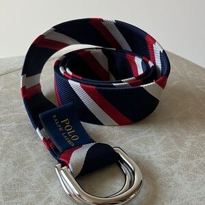POLO Ralph Lauren Navy/Red/White 2016 OL Official Outfitter Double-D Ring Belt M